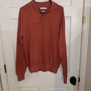 Peter Millar Men’s Small 100% Cotton Quarter Zip Pullover Rust